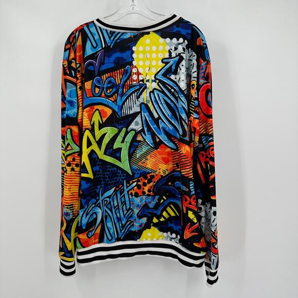 Awish Come True Mens Sweatshirt Size XL Graffiti Print Streetwear Dance Costume - Picture 2 of 7